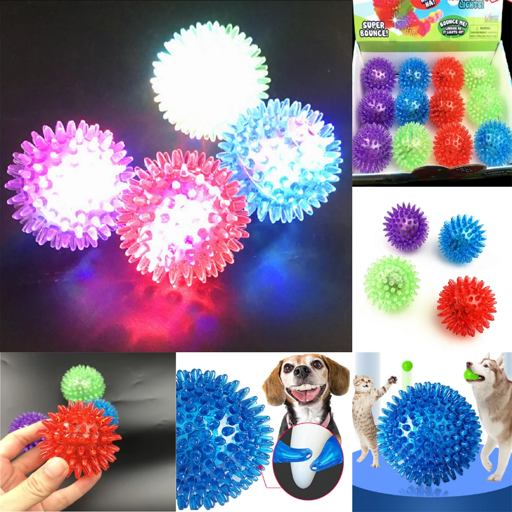 

Dogs Cats Gently Shake Luminous Ball Built-in Bell Entertain Pets Excited Toy Elastic ball