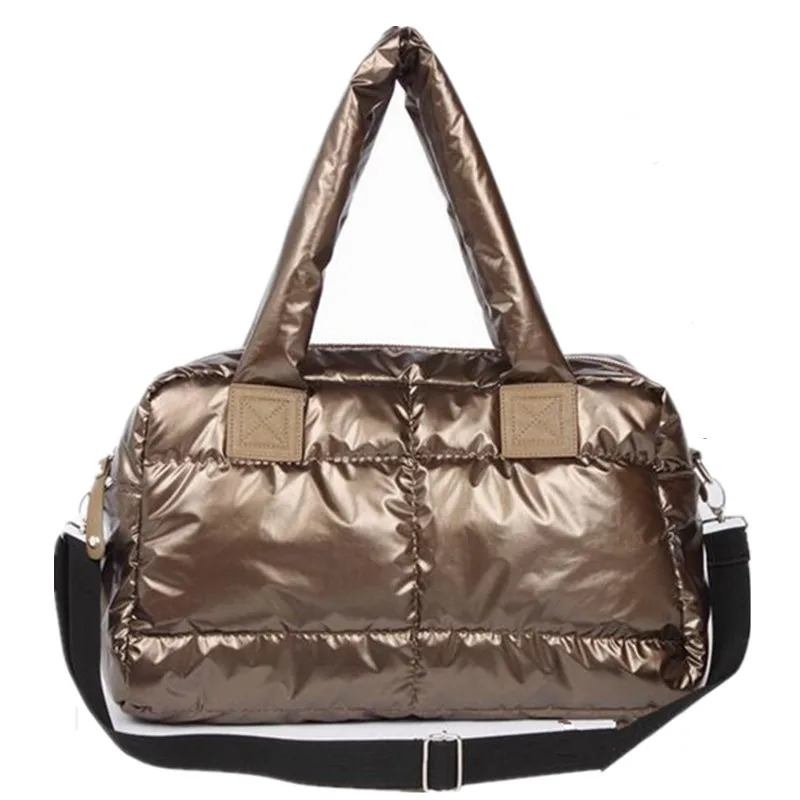 2018 New Winter Women Space Cotton Handbags casual Ladies Bag Down Fashion Bright Shoulder Bag Female tote Bolsas sac a main