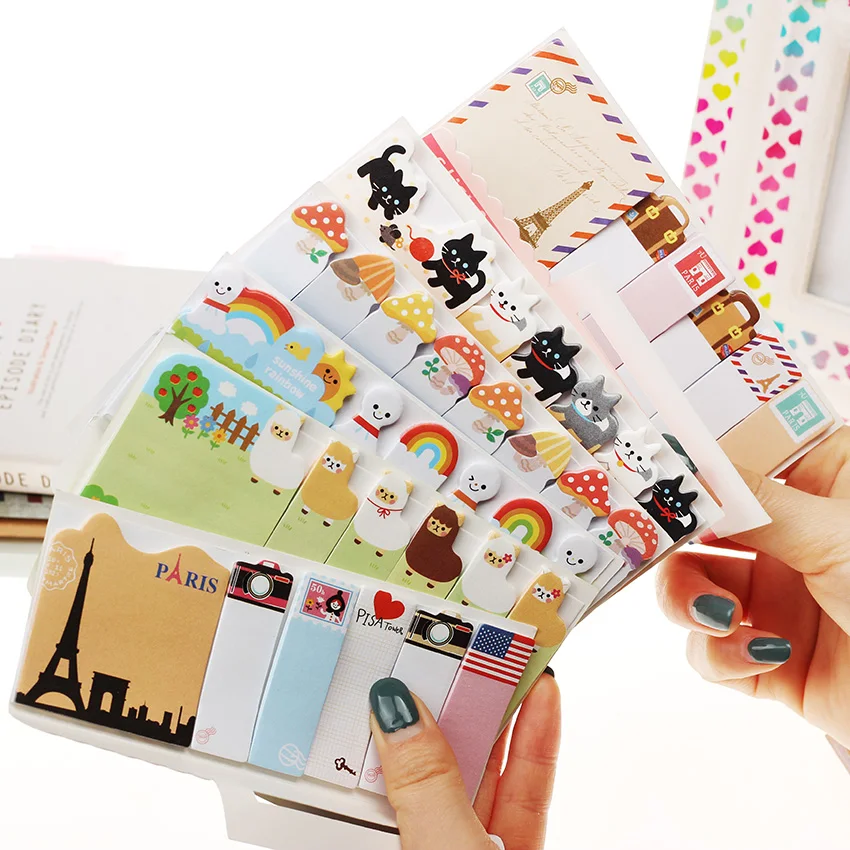 

Office Writing Supplies New Cute Funny Sticker Bookmark Memo Marker Point Flags Sticky Notes