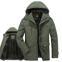 Зимняя мужская куртка, бренд AFS JEEP, Толстая теплая Военная парка с мехом, jaqueta masculina inverno, Мужская парка, пальто, армейская куртка