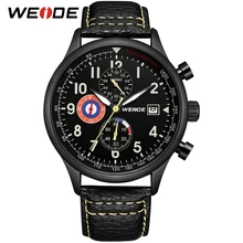Gift WEIDE Man Sport Luxury Brand Military Army Quartz Analog Digital PU Leather Strap Wrist Watch Clock Relogio Masculinon 2019