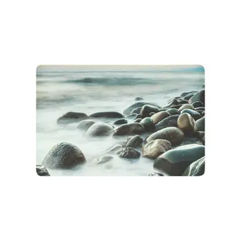 

Anti-slip Door Mat Home Decor Ocean Sea Rocks Stones Indoor Outdoor Entrance Doormat Rubber Backing