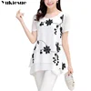 Low Price floral embroidery chiffon blusas for women top shirt fashion woman blouses 2018 womens ABNyd8AE