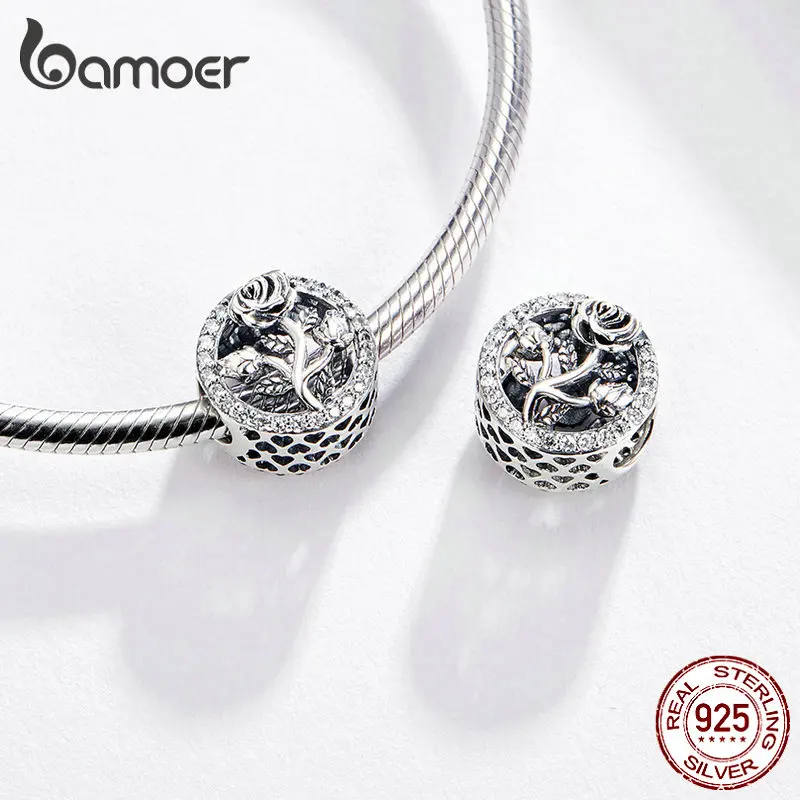 Женский браслет BAMOER Круглый в виде змеи 100% 925 пробы|crystal round|charm charmcharms crystal |