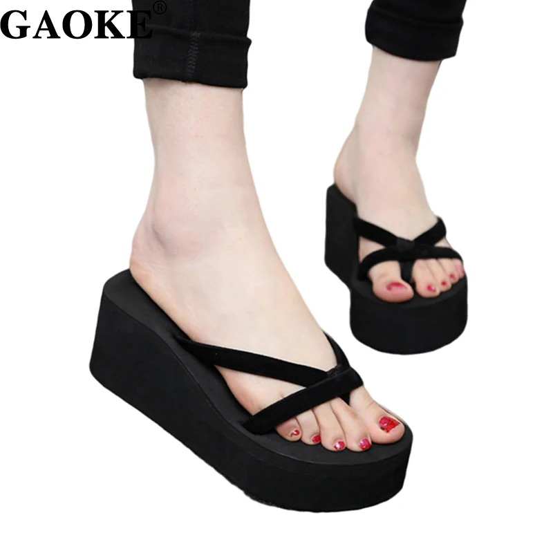 

Platform High Heels Shoes Woman Flip Flops Slippers Summer Flip Flops Non-Slip Beach Sandals Wedges Platform Woman Footwear