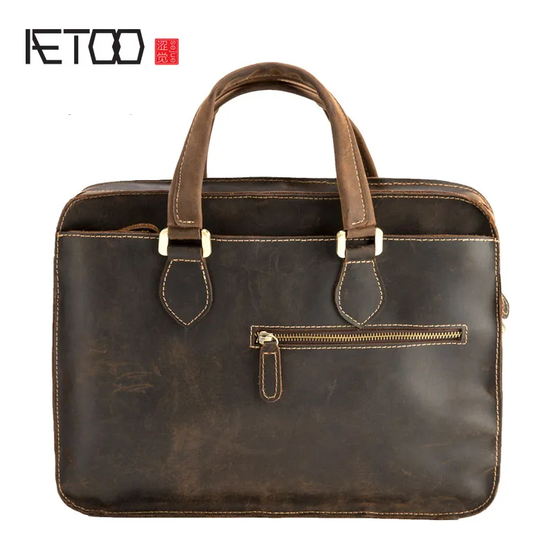Geschäfts Männer Aktentasche 1 Herren Tasche Aetoo Leder Horizontale Retro Handtasche Horse Casual Crazy 2 Umhängetasche wRRq4IFzA