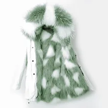Белая длинная парка пальто из натурального меха енота зимняя куртка с капюшоном женская верхняя одежда с подкладкой из натурального Лисьего меха Новости Мода