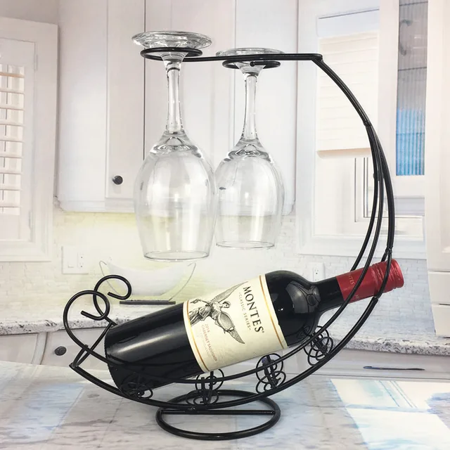 Creative Metal Wine Rack Hanging Wine Glass Holder Bar Stand Bracket