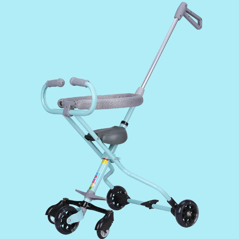 Ультралегкая детская коляска с полиуретановыми колесами, для малышей, легко кататься на трехколесном велосипеде, для путешествий, для малышей, трехколесный велосипед с зонтиком - Цвет: 3