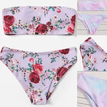 Сексуальный топ-труба, Раздельный бикини, набор из двух частей, с принтом, пуш-ап, пляжные, вечерние, купальный костюм, летний, для плавания, пляжная одежда, мода