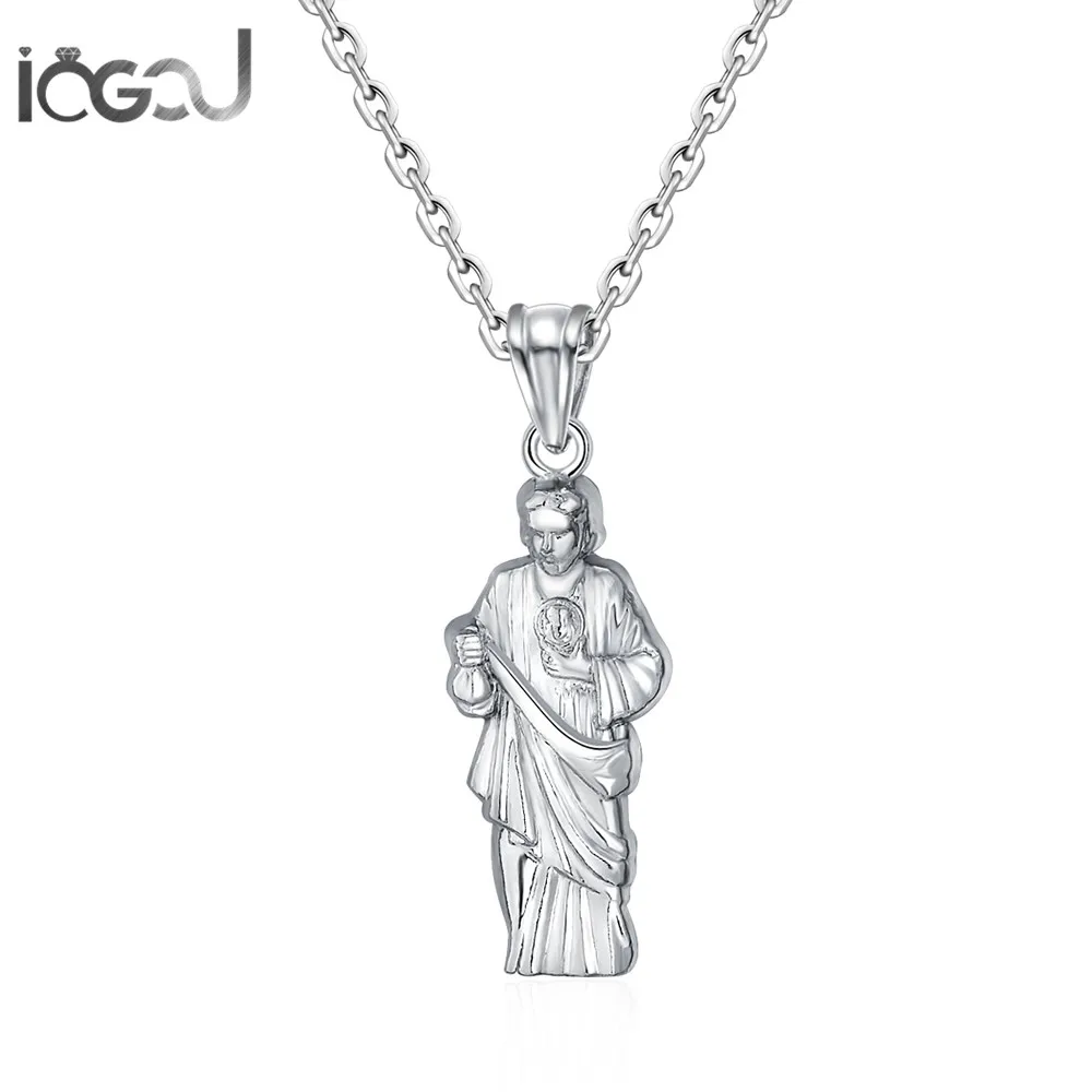 IOGOU Lamp Aladdin Pendant 925 Sterling Silver Pendants Jesus Men Women Anniversary Christ Charm Pendants Hip Hop Party Jewelry