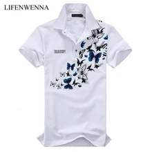 Летние мужские поло с коротким рукавом, модные с принтом бабочки, с отложным воротником, мужские поло высокого качества, Мужская одежда, трендовая рубашка поло 6XL