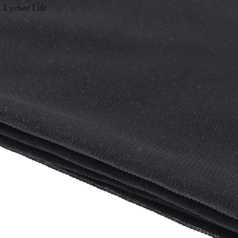Lychee Life 100*112 см ручной работы DIY черно-белый стрейч трикотажный Утюг на облицовке для одежды