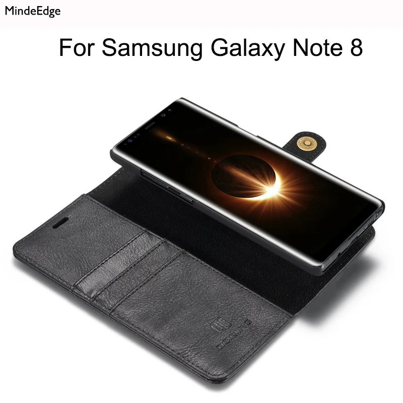 2 in 1 Detachable Magnetic Flip Leather Case for Samsung Galaxy Note 8 Case Luxury Wallet Card Stand Cover for Samsung Note 8