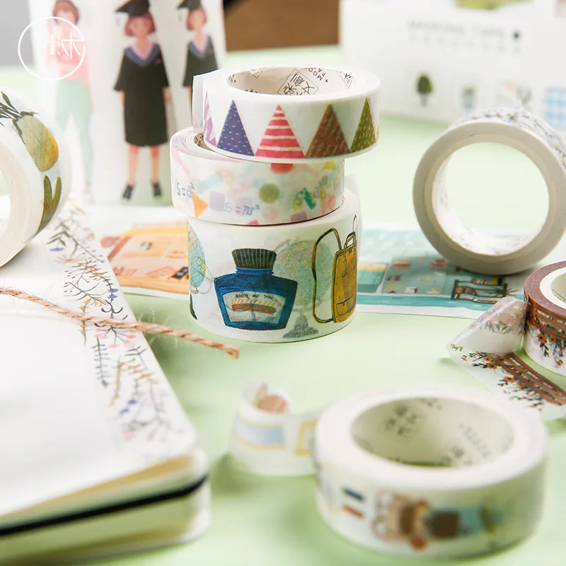5 шт./лот Драгоценная школьная декоративная Маскировочная лента Washi Diy для