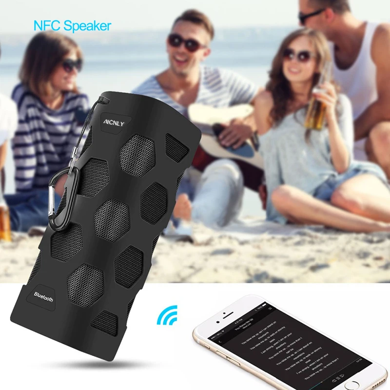 

16W Outdoor Portable Bluetooth AUX Speaker Subwoofer Soundbar with NFC TF Loudspeaker HiFI Wireless IPX7 Waterproof Speakers