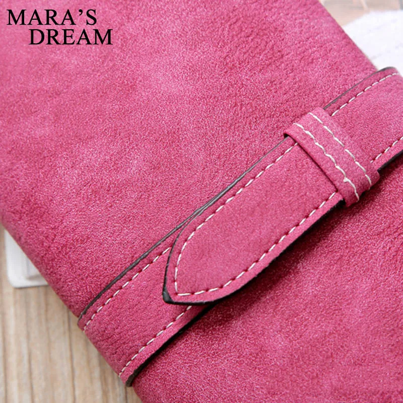 مارا حلم 2019 الصلبة الرباط Nubuck الجلود سستة طويلة النساء محفظة الهاتف حقيبة محافظ مصمم محفظة حامل بطاقة مخلب