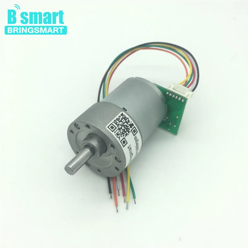 

Bringsmart JGB37-3530A 12V DC Photoelectric Encoder Gear Motor 12-1600rpm Mini Optical Encoder 24V Dc Motor With Encoder Reducer