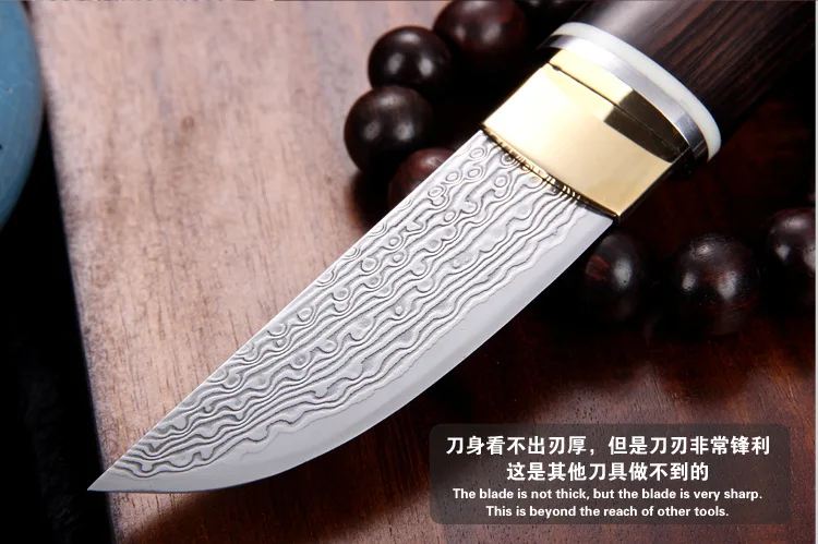 VG10 японский зеркальный нож из дамасской стали, 60-62hrc вакуумная термообработка, острый охотничий нож для кемпинга(самурайский стиль