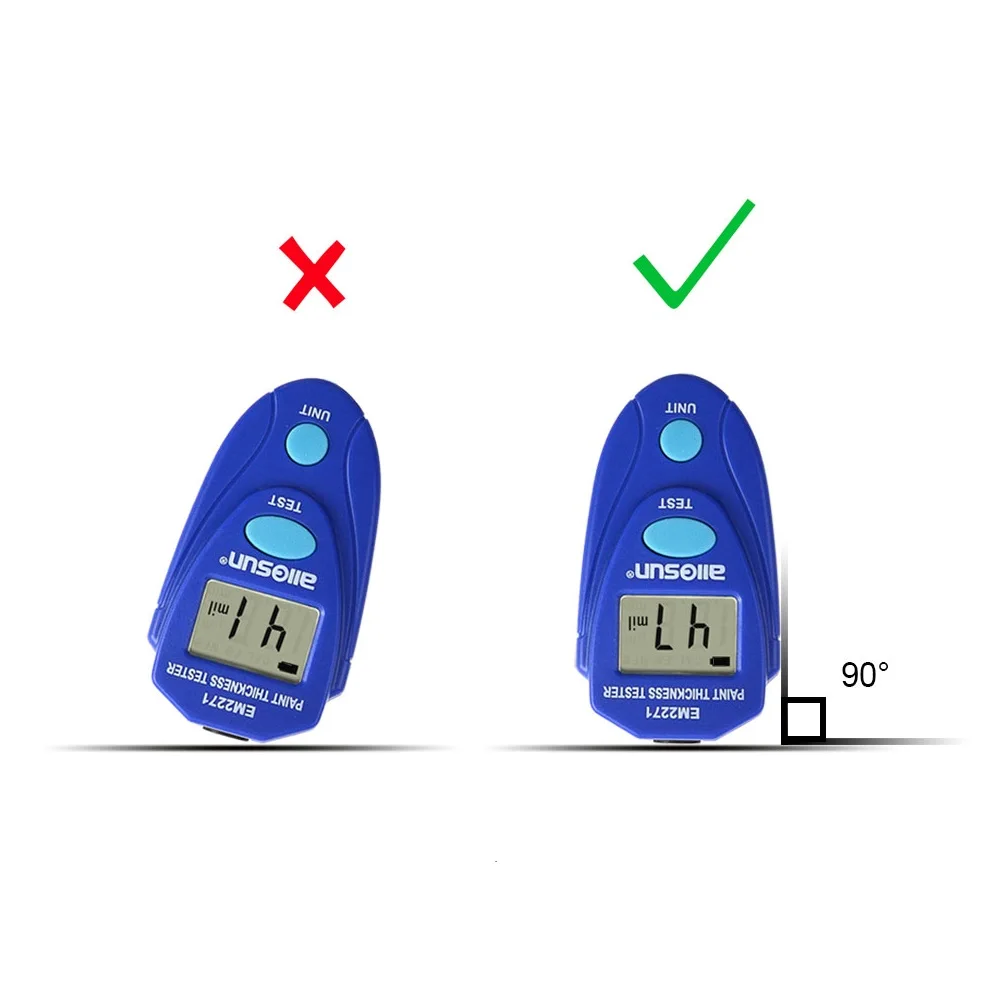 Paint Thickness Gauge ALLOSUN Coation Thickness Gauge 0-80 mil Car Paint Film Thickness Tester Car Coating Measuring Tools Paint Meter