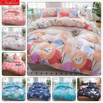 

New Creative Pattern Pink Duvet Cover 3/4 pcs Bedding Set Adult Kids Child Soft Bed Linen Single Queen King Size 150x200 180x220