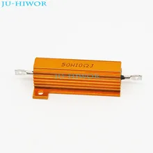 (2pcs/lot) RX24 10 Ohm 10R 50W 50Watts Aluminium Housed High Power Resistor Metal Shell Heatsink Resistor 10ohm Resistance