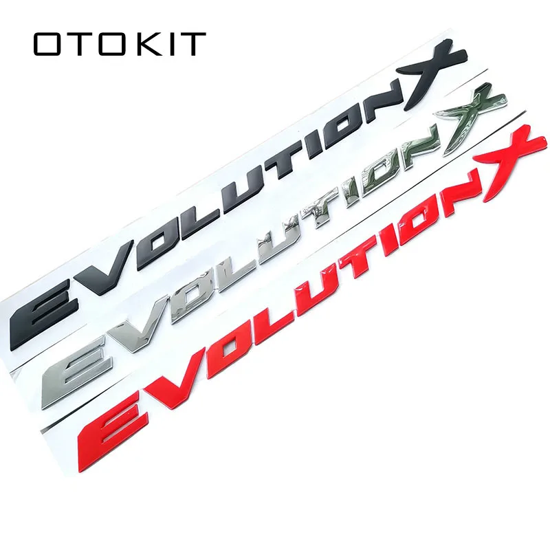 

Evolution X Letters ABS Plastic Car Styling Emblem Badge Automobile Refitting Trunk 3D Sticker Decal for Mitsubishi Lancer EVO