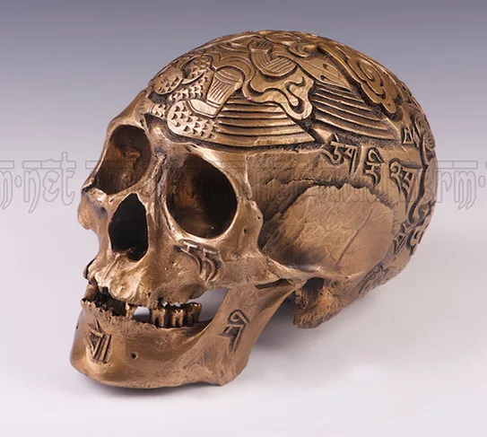 ogrm metal crafts new bronze cast 1 1 kapala carved human skull