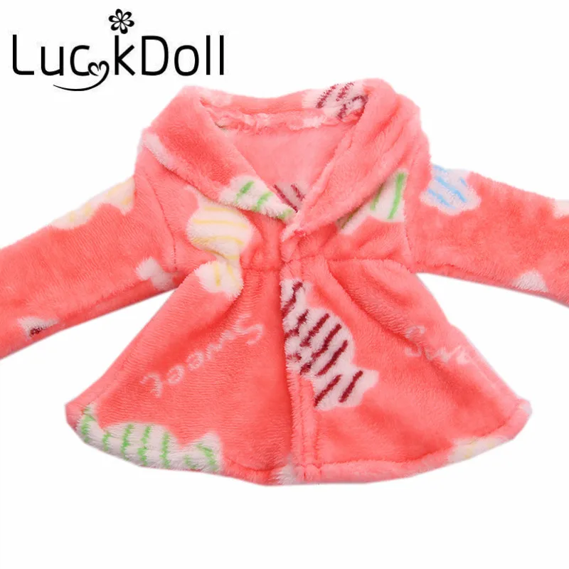LUCKDOLL бархатная одежда с принтом подходит 18 дюймов Американский 43 см детская кукла одежда аксессуары, игрушки для девочек, поколение, подарок на день рождения