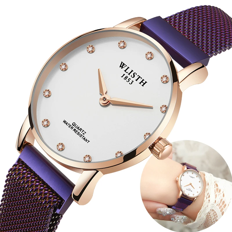 

Waterproof Female watches magnet buckle stainless steel mesh strap lady student clock women quartz watch girls gift reloj mujer