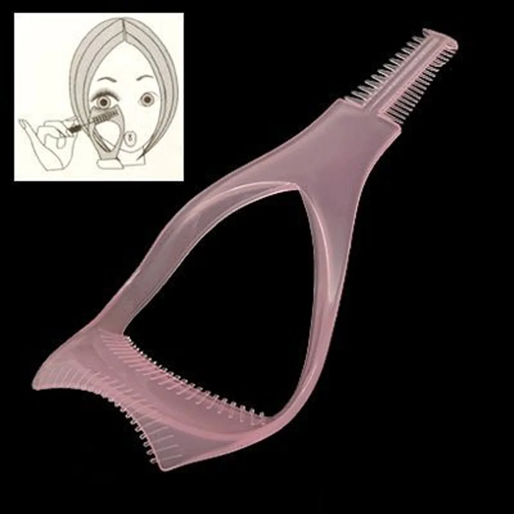 Beauty New Pink Upper Lower Lash Mascara Applicator Guide Eyelash Comb