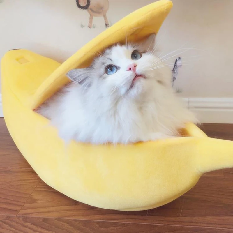 

Banana Pet Cat Bed Cat House Cat Cushion Cozy Cute Warm Portable Pet Basket Supply Mat Beds for Katten Bed Dog Puppy Kennel Mat