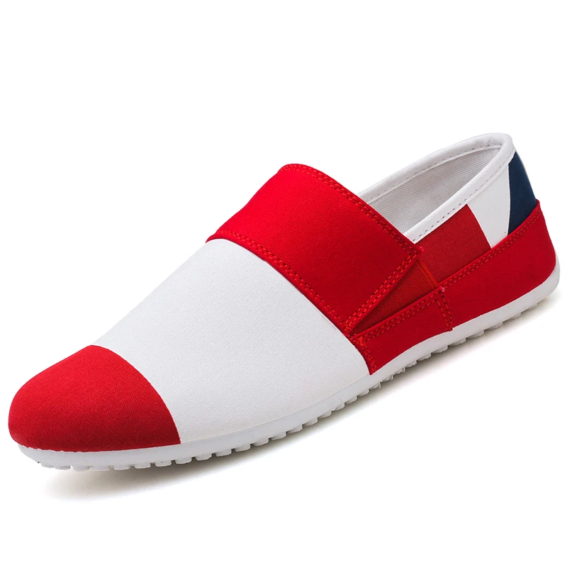 

2019 New Men Casual Shoes Lightweight Flats Men Walking Shoes Footwear Loafers Red Black Soft Man Fashion Sneakers Low Top