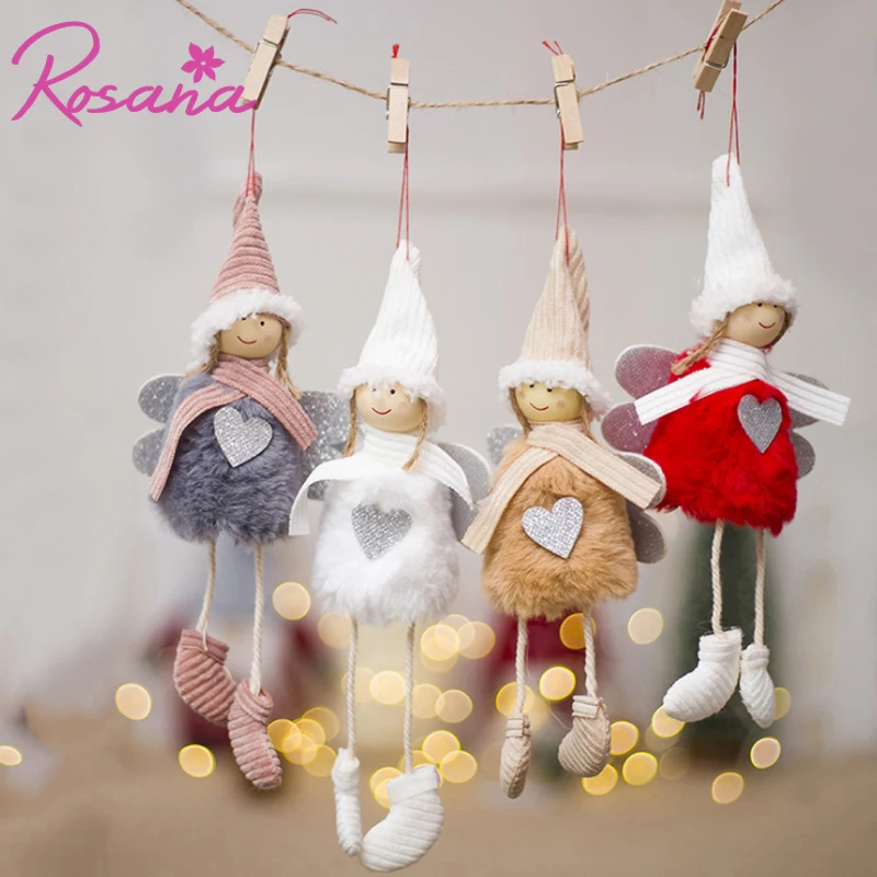 

Rosana Angel Stuffed Plush Doll Christmas Hanging Pendant Tree Home Navidad Ornaments Decoration Gift for Family Kids
