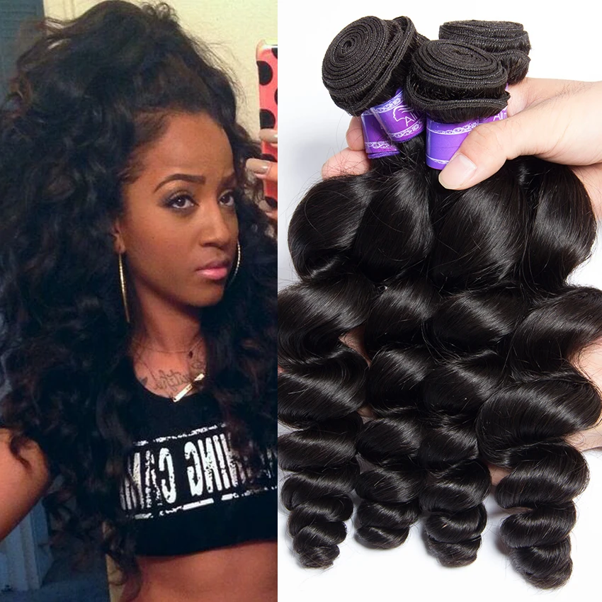 5PCS Malaysian Virgin hair loose wave 7A Malaysian loose wave hair Unprocessed human hair weave bundles