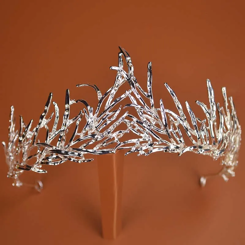 Трендовые серебряные хрустальные свадебные королевские короны украшения для волос покрытые Стразы Диадемы парики женские свадебные аксессуары для невесты