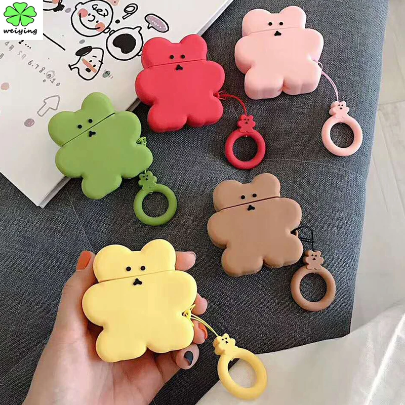 

Earphone case for airpods 2 case Korea Cute 3D Bear Candy Color Soft protective Cases for Apple Airpods 1 Cartoon Silicone Cover