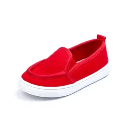 JGVIKOTO Мода для девочек и мальчиков обувь Карамельный цвет Slip-on кроссовки для детей мягкое Повседневная детская обувь холст кроссовки