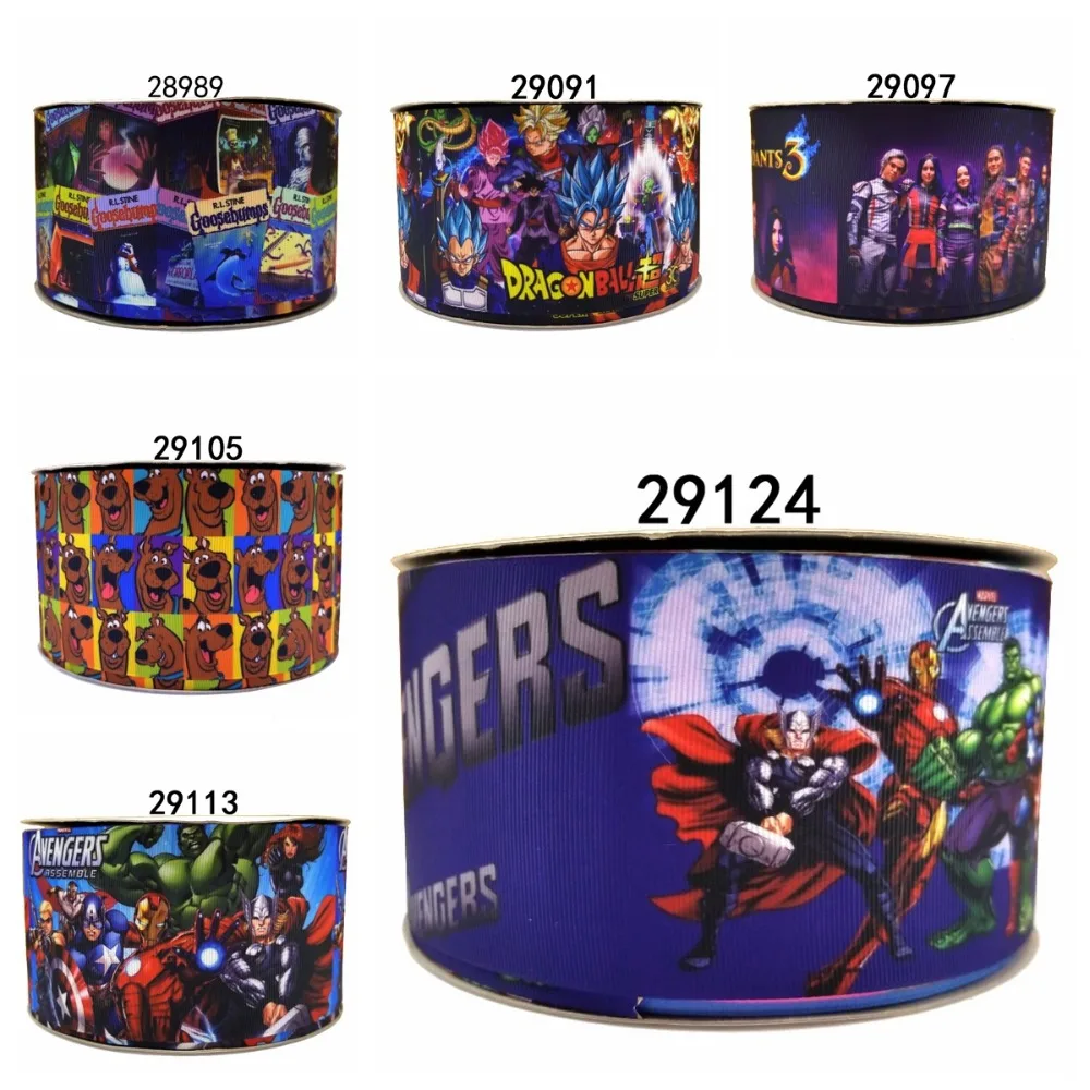 

Free shipping 50 yard cartoon printed grosgrain ribbon 29124