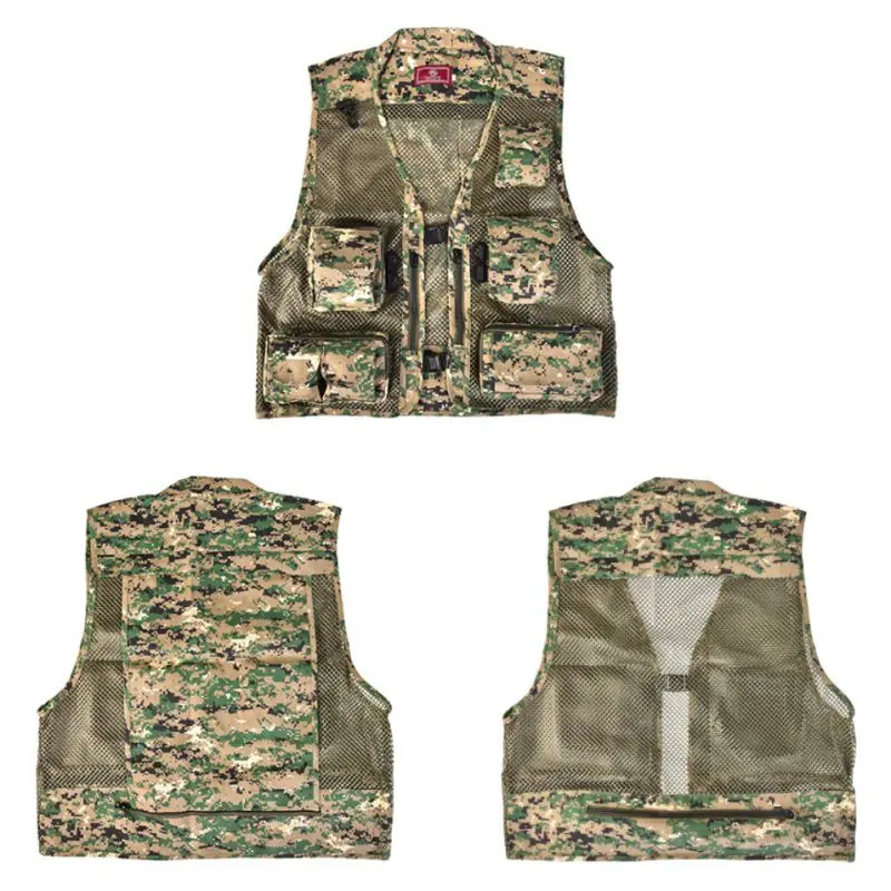 Multi-purpose Fishing Suit Vest Hunting Fisherman Clothes Camouflage Fishing Vest Quick-drying Multi-pocket Apparel