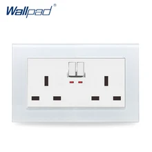 146 Double 13A UK Switched Socket Wallpad Crystal Glass Panel 110V-250V 146*86mm UK Standard Wall Socket Plug Power Outlet 146 Double 13A UK Switched Socket Wallpad Crystal Glass Panel 110V-250V 146*86mm UK Standard Wall Socket Plug Power Outlet