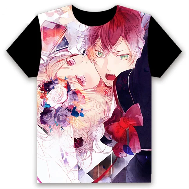 Модная мужская футболка, аниме, DIABOLIK LOVERS, Sakamaki Shu sakamaki reiji, косплей, короткий рукав, унисекс, повседневная черная футболка, топы, лето - Цвет: 2