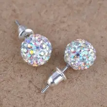 LNRRABC AB Цвет из австрийского кристалла, Круглый Серьги-шарики в стиле диско черные Серебряные стразы пирсинг Ohrringe букле d'oreille femme