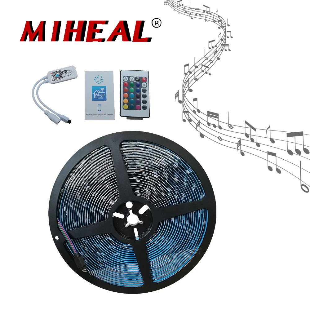 Wifi музыка светодиодные полосы света управление SMD5050 DC12V 30 светодиодный s/m гибкая