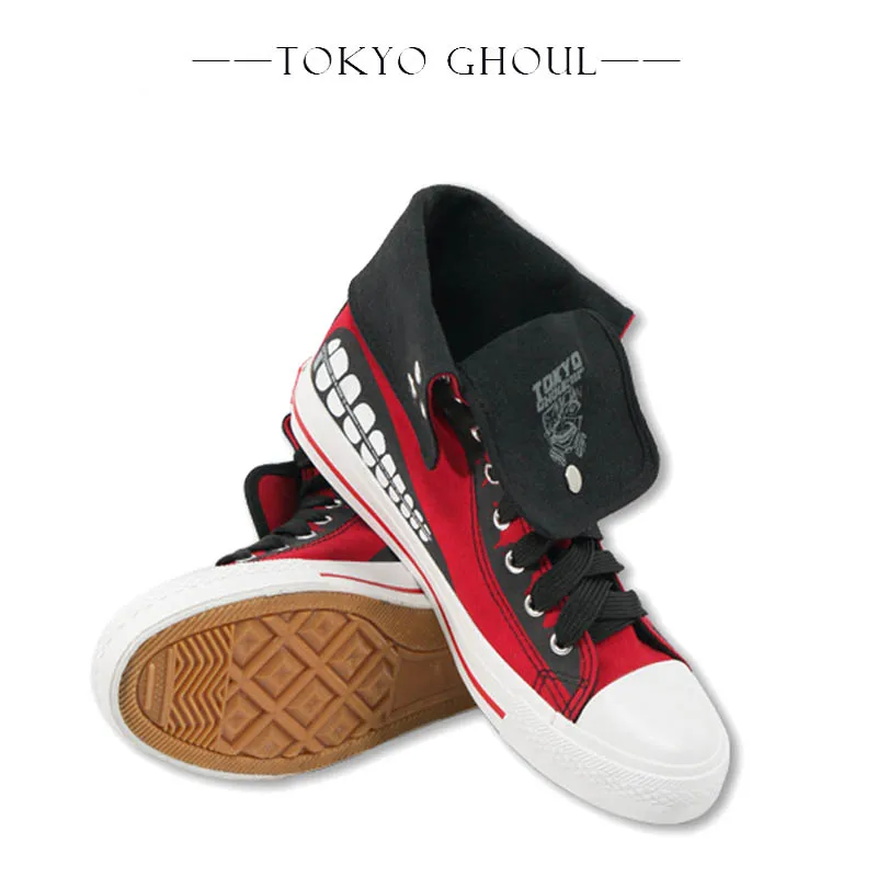 

Japanese Anime Tokyo Ghoul Kaneki Cosplay Shoes Adult Men's Canvas Casual Mid Top Shoes Sneakers Harajuku Plimsolls