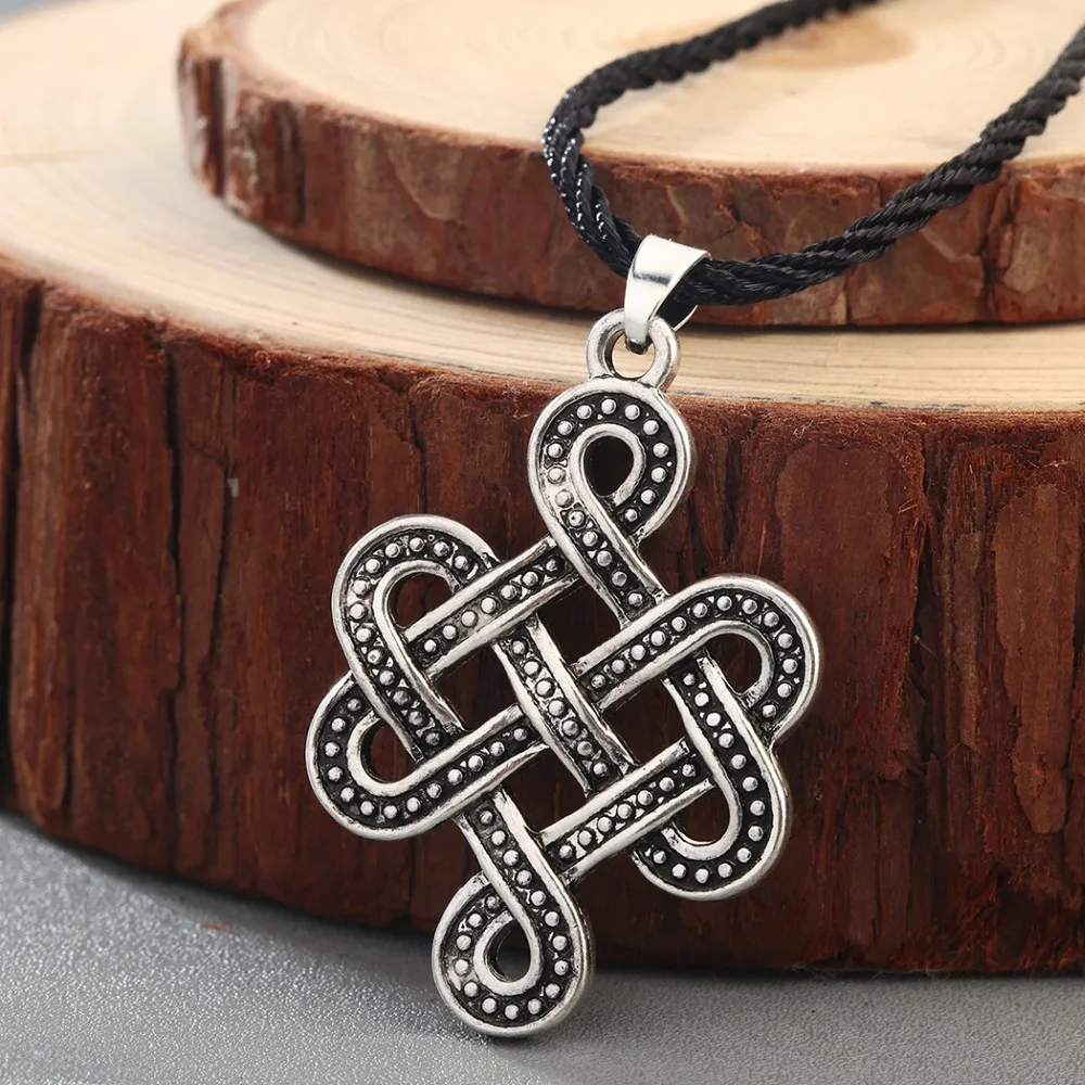 

CHENGXUN Men Celtic Knot Irish Necklace Pendant Norse Infinite Knot Viking Slavic Scandinavian Pendant Amulet Nordic Talisman