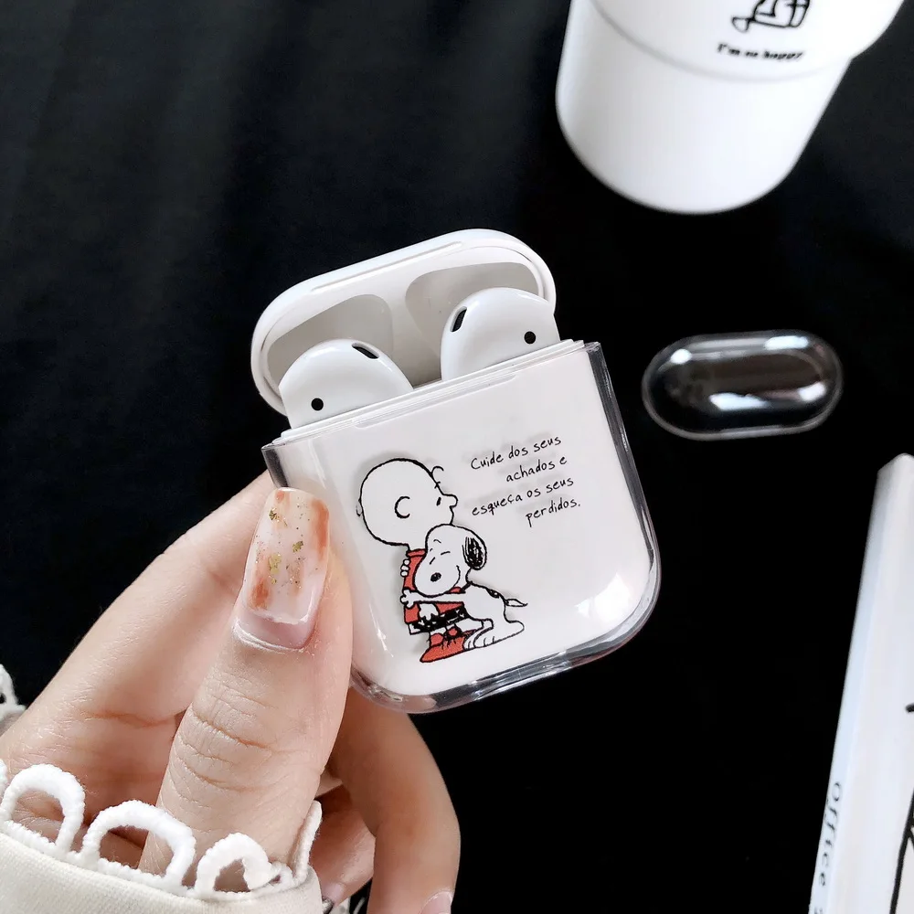 

cute kawaii lovely cartoon Transparent case squirrel pig bear winnie for Airpods for Apple Airpods2 bluetooth earphone case