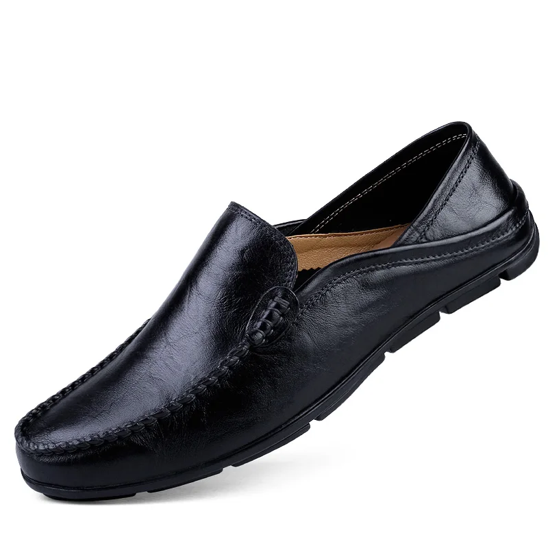 

Genuine Leather Summer Shoes outdoor Men Flats Loafers BreathableChaussure Homme Real Leather Men Moccasins Shoes big size 48 L5