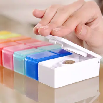 

Sealed Pill Cases With Splitters Storage Box Vitamin Medicine Survival Container Outdoor Travel For 1 Week Case Hot Sale
