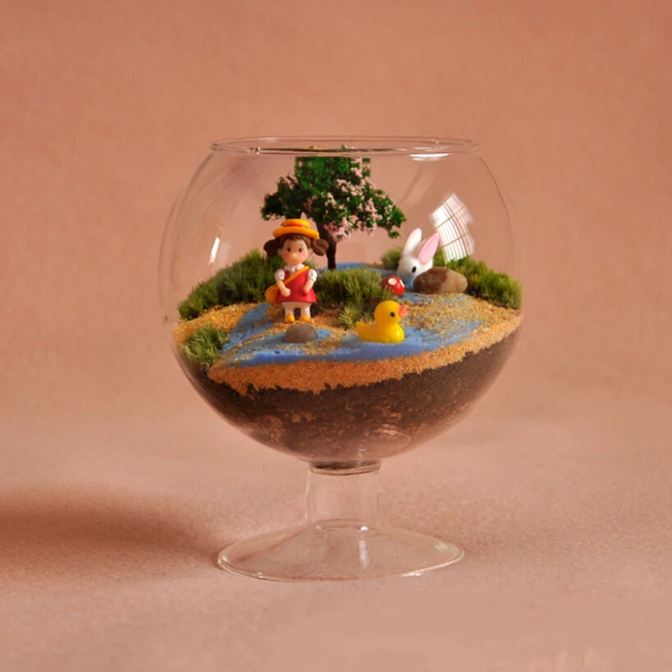 

Clear Glass Vase Glass Terrarium Cup Shaped Creative Garden Decoration